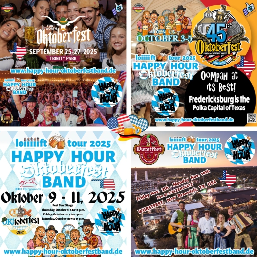 HAPPY HOUR OKTOBERFESTBAND Bunte Szene Oktoberfest Muenster Texas USA 2024